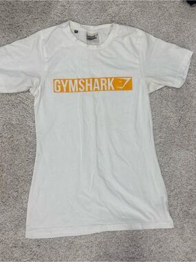 Gymshark White Tee with Yellow Logo